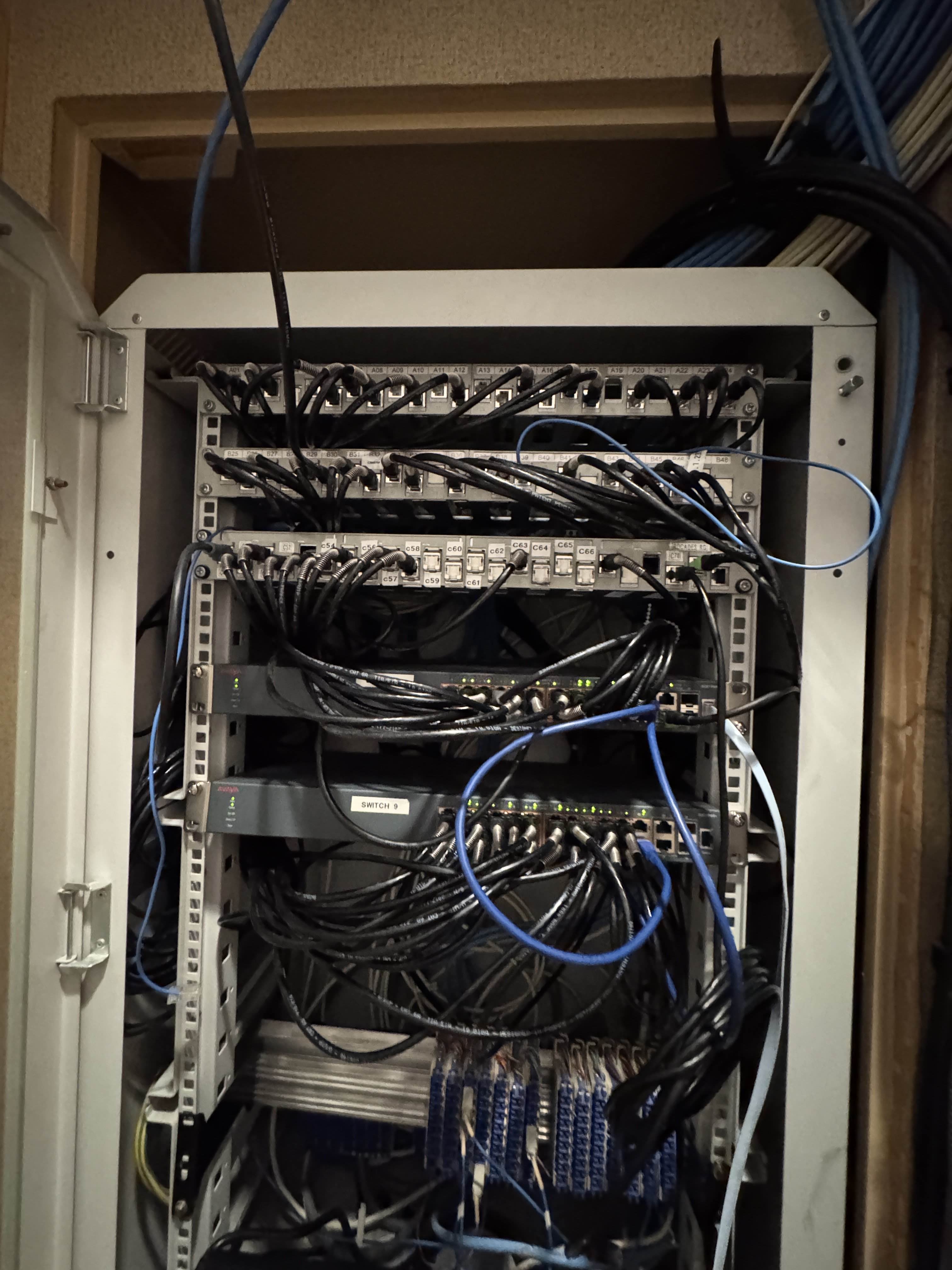 Baie avec anciens switchs remis en place temporairement